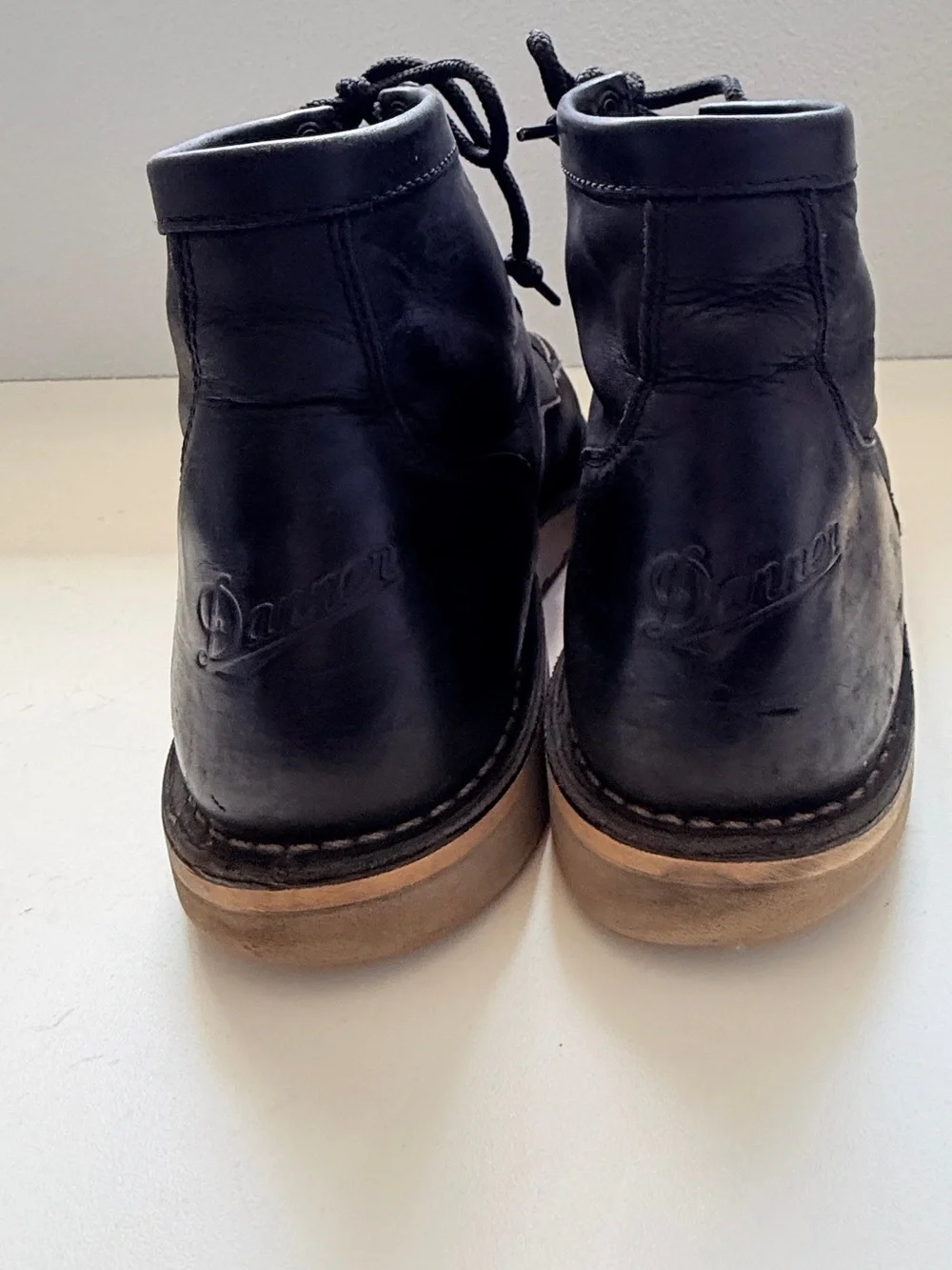 Danner Bull Run Steel Toe Moc Toe Boots USA Black Leather mens Size 14